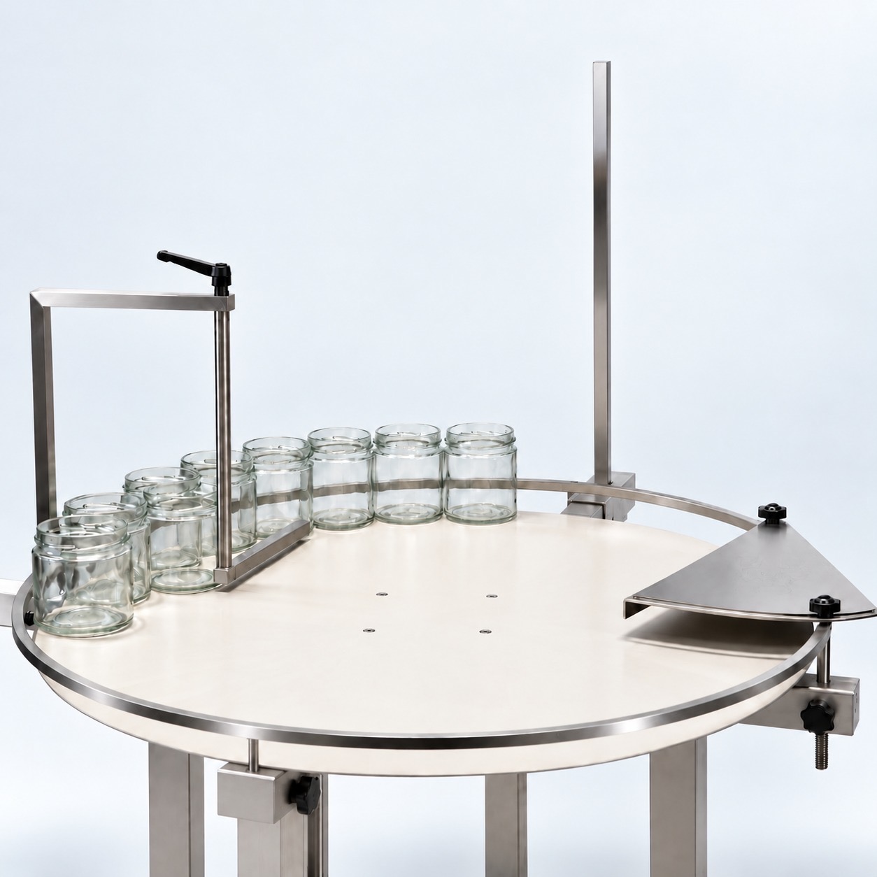 DT80 ohne Abfüllmaschine: Glasschieber, Glasabweiser und Maschinenaufnahme
